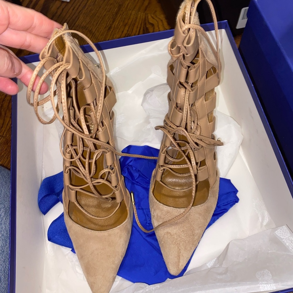 Aquazzura suede tie pumps